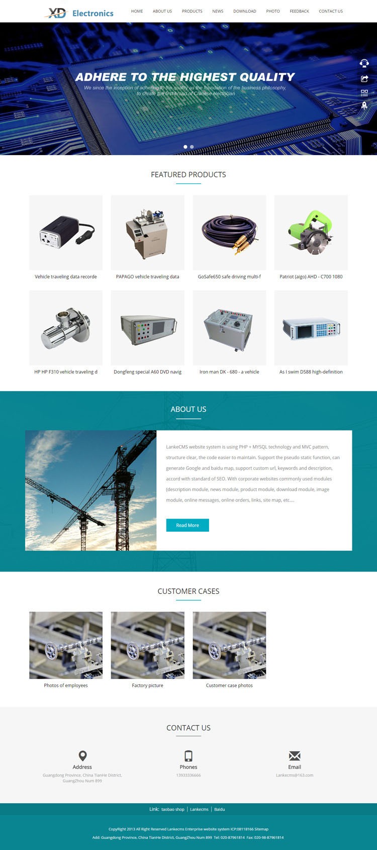 惠州电子仪器公司企业网站定制 数码电子产品生产企业网站制作